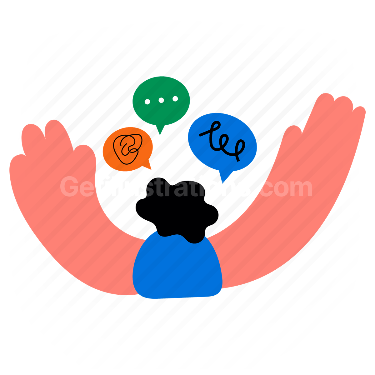 Social Media and Communication  illustration preview image